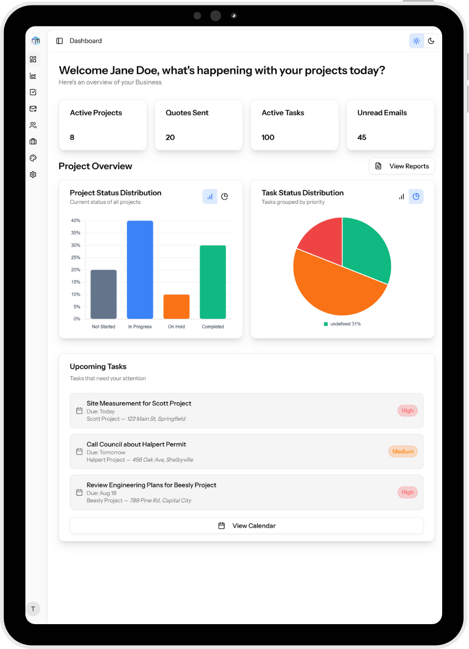 Tablet Ready Dashboard light Image
